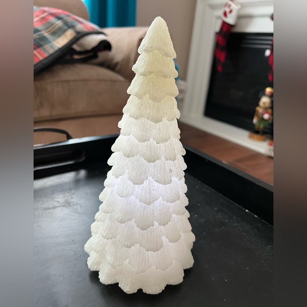 Partylite LED Snowy Tree- 9” tall